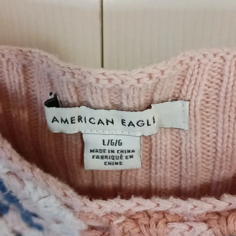 American Eagle granny square crocheted sweater tank - L - Picture 3 of 7